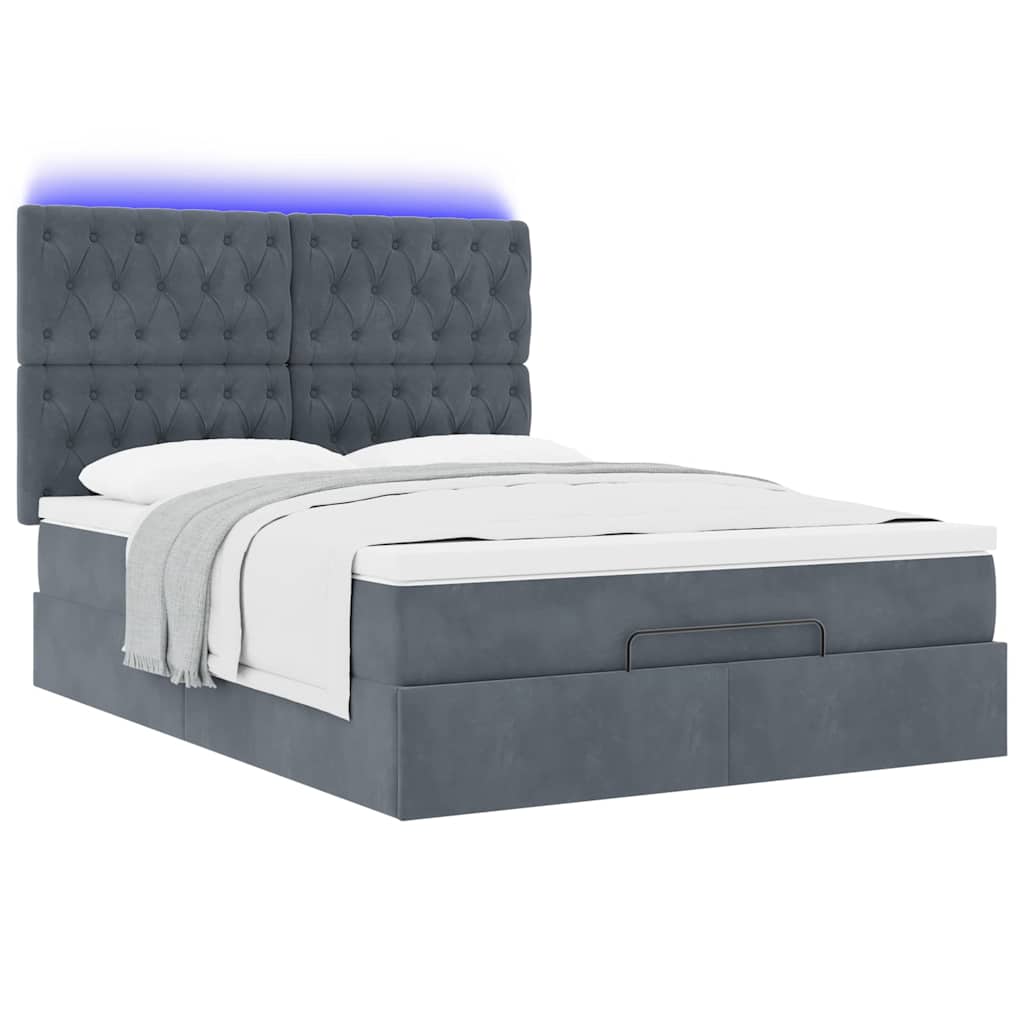 Ottoman bed met matrassen en LED's 140x200cm fluweel is nu te koop bij PeponiXL, paradijselijk wonen!