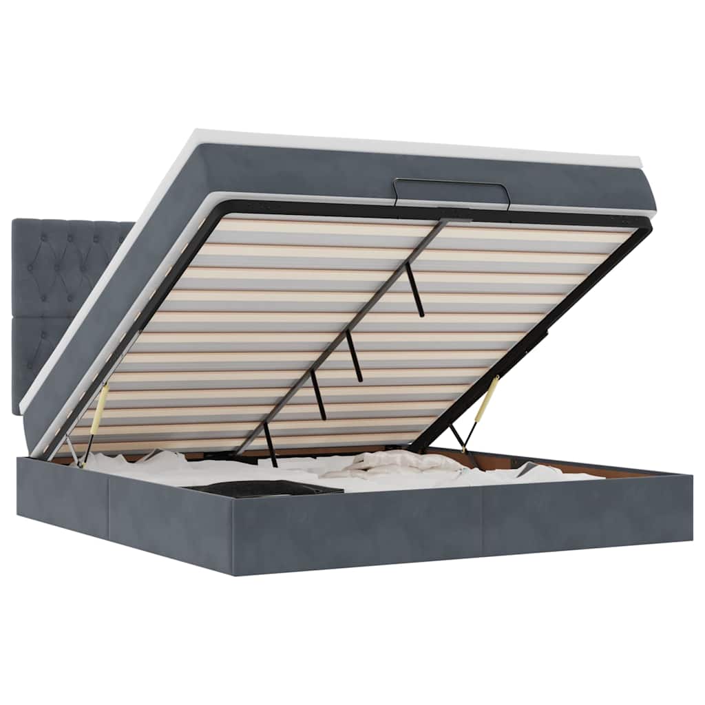 Ottoman bed met matrassen en LED's 160x200cm fluweel is nu te koop bij PeponiXL, paradijselijk wonen!