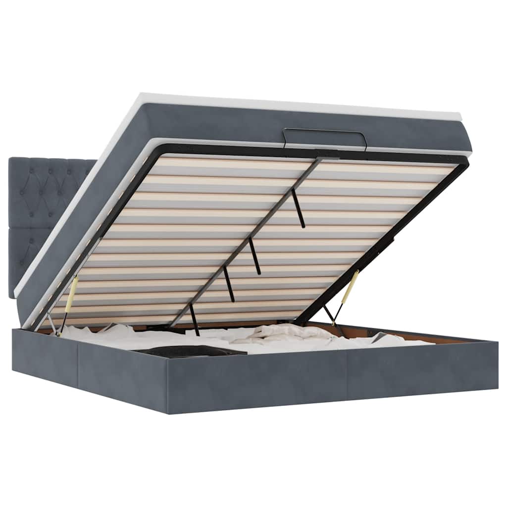 Ottoman bed met matrassen en LED's 180x200cm fluweel is nu te koop bij PeponiXL, paradijselijk wonen!