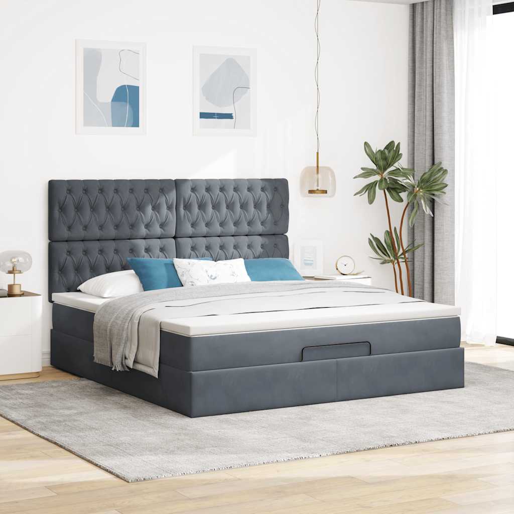 Ottoman bed met matrassen en LED's 180x200cm fluweel is nu te koop bij PeponiXL, paradijselijk wonen!