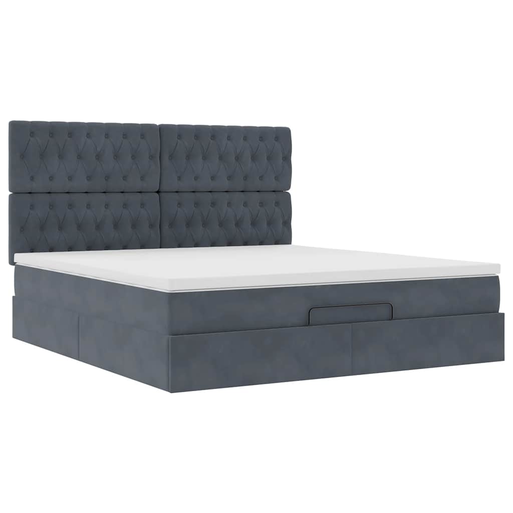 Ottoman bed met matrassen en LED's 180x200cm fluweel is nu te koop bij PeponiXL, paradijselijk wonen!