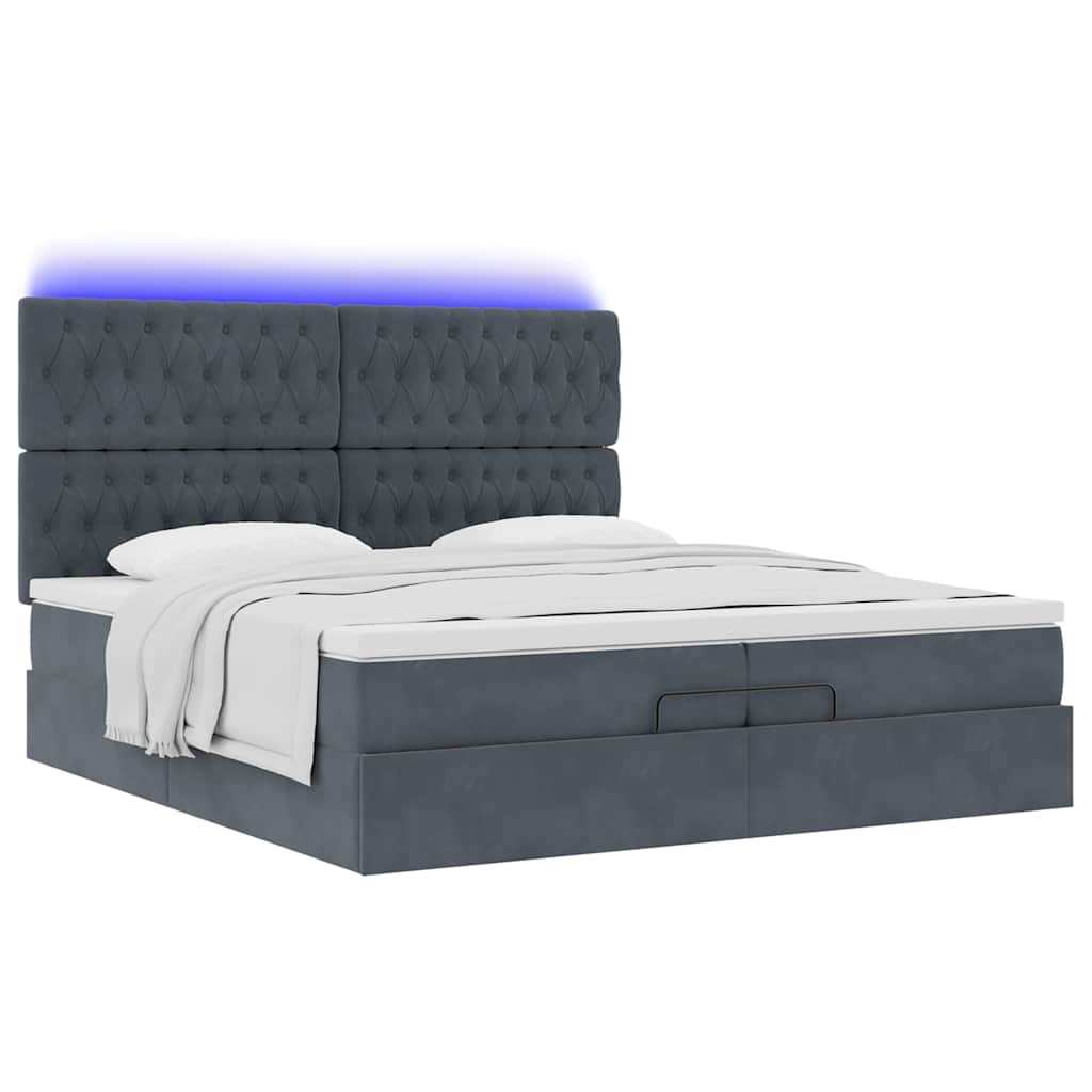 Ottoman bed met matrassen en LED's 200x200cm fluweel is nu te koop bij PeponiXL, paradijselijk wonen!