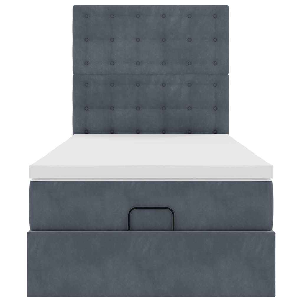 Ottoman bed met matrassen en LED's 90x200cm fluweel donkergrijs is nu te koop bij PeponiXL, paradijselijk wonen!