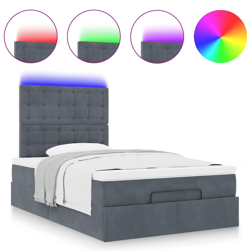 Ottoman bed met matrassen en LED's 120x190cm fluweel is nu te koop bij PeponiXL, paradijselijk wonen!
