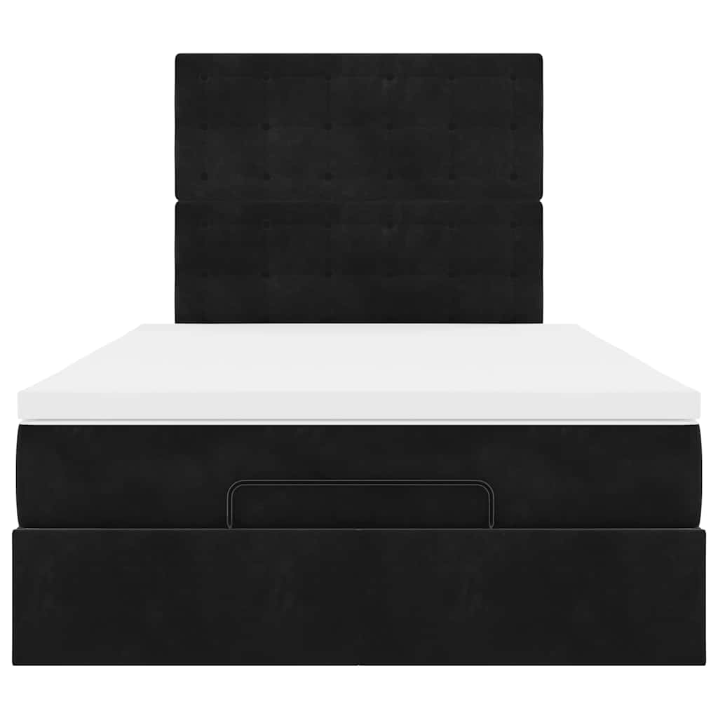 Ottoman bed met matrassen en LED's 120x190cm fluweel zwart is nu te koop bij PeponiXL, paradijselijk wonen!