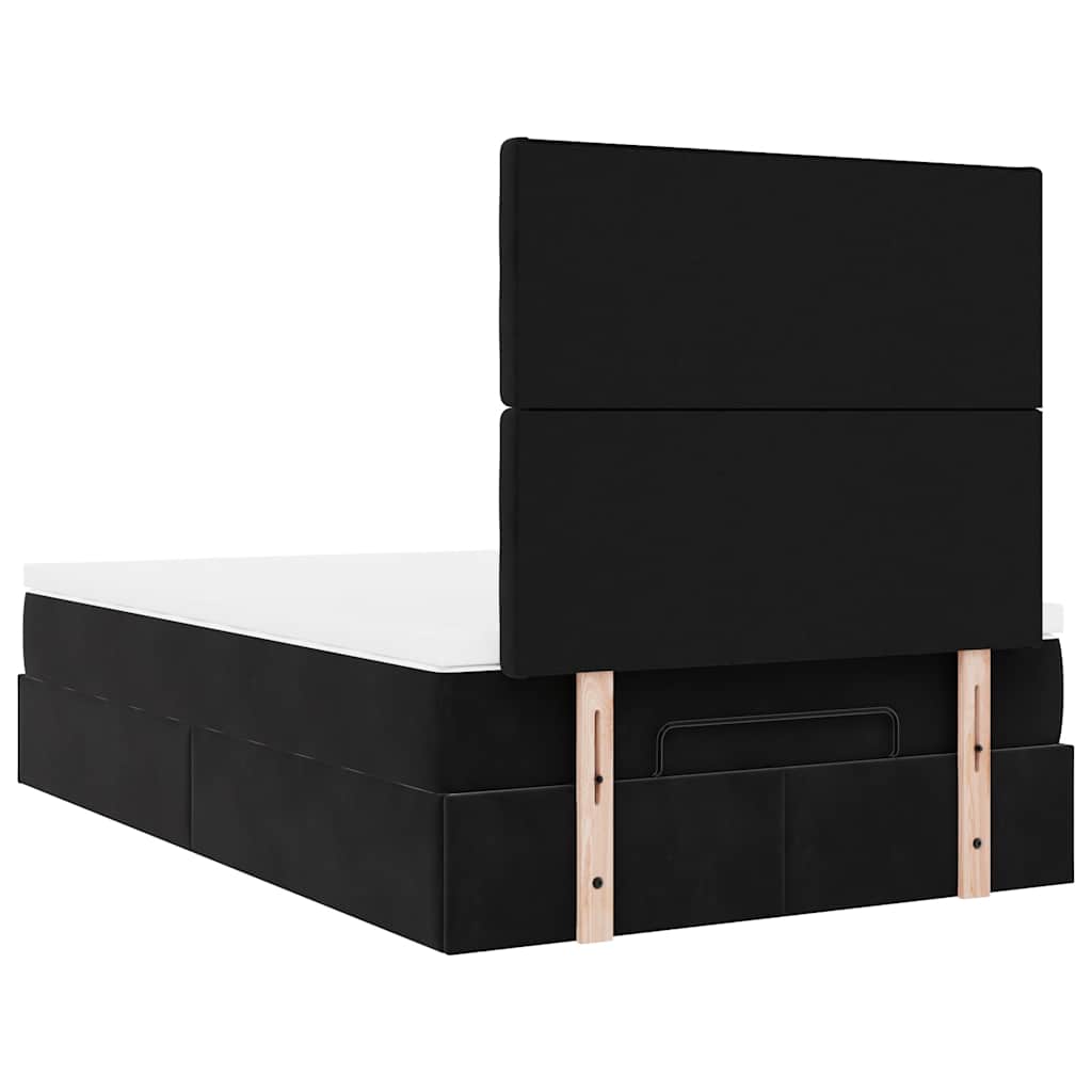 Ottoman bed met matrassen en LED's 120x190cm fluweel zwart is nu te koop bij PeponiXL, paradijselijk wonen!