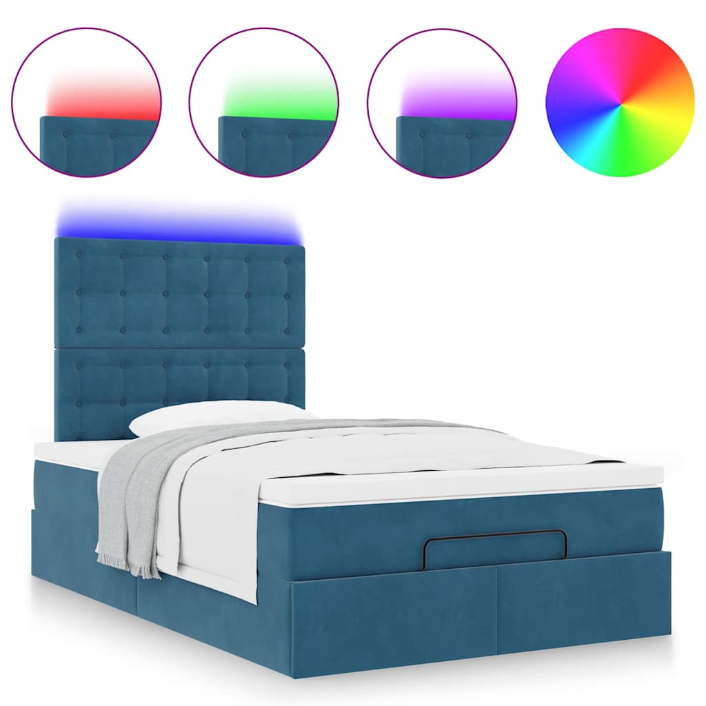 Ottoman bed met matrassen en LED's 120x190cm fluweel is nu te koop bij PeponiXL, paradijselijk wonen!