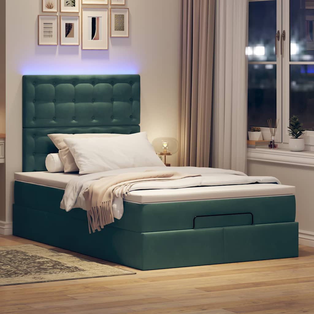 Ottoman bed met matrassen en LED's 120x200cm fluweel is nu te koop bij PeponiXL, paradijselijk wonen!