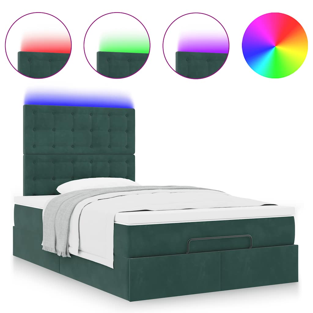 Ottoman bed met matrassen en LED's 120x200cm fluweel is nu te koop bij PeponiXL, paradijselijk wonen!