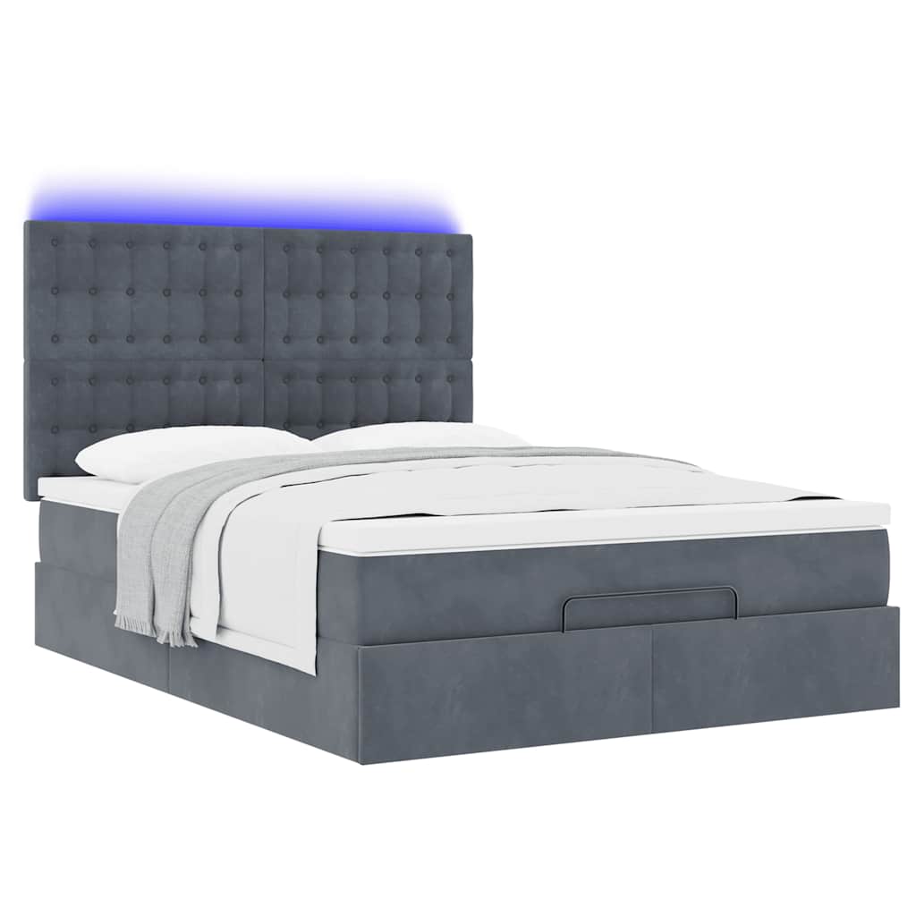 Ottoman bed met matrassen en LED's 140x190cm fluweel is nu te koop bij PeponiXL, paradijselijk wonen!