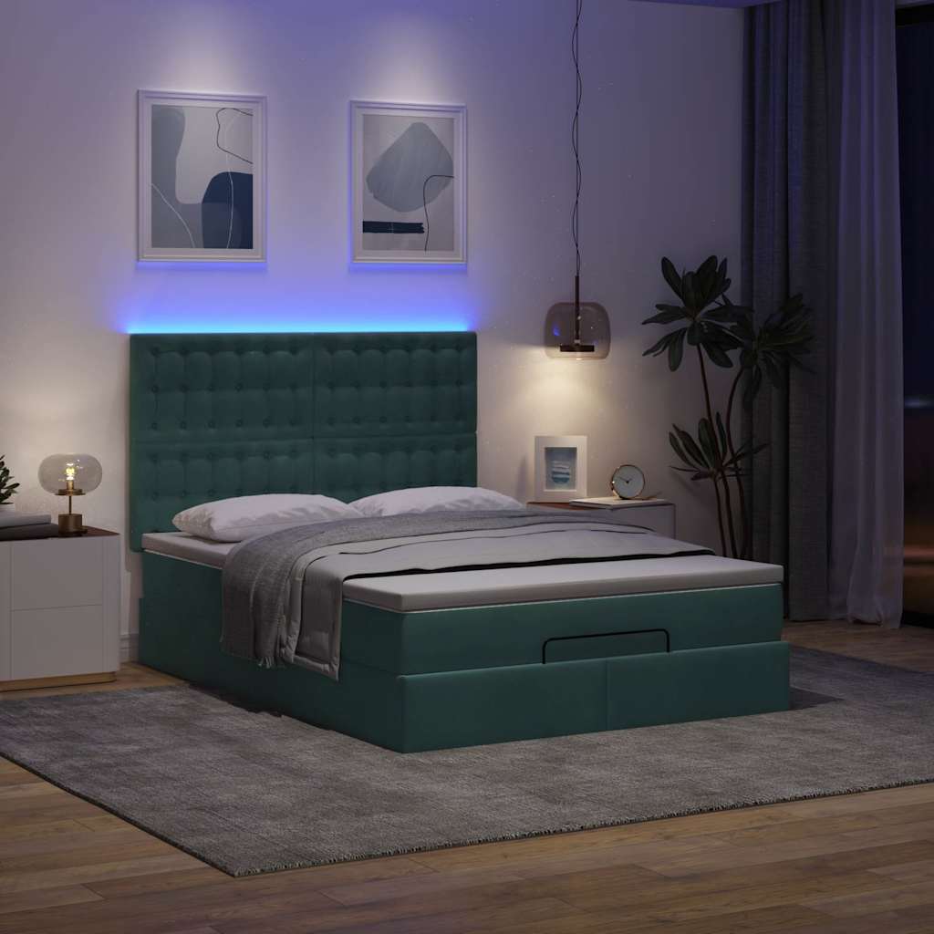 Ottoman bed met matrassen en LED's 140x190cm fluweel is nu te koop bij PeponiXL, paradijselijk wonen!