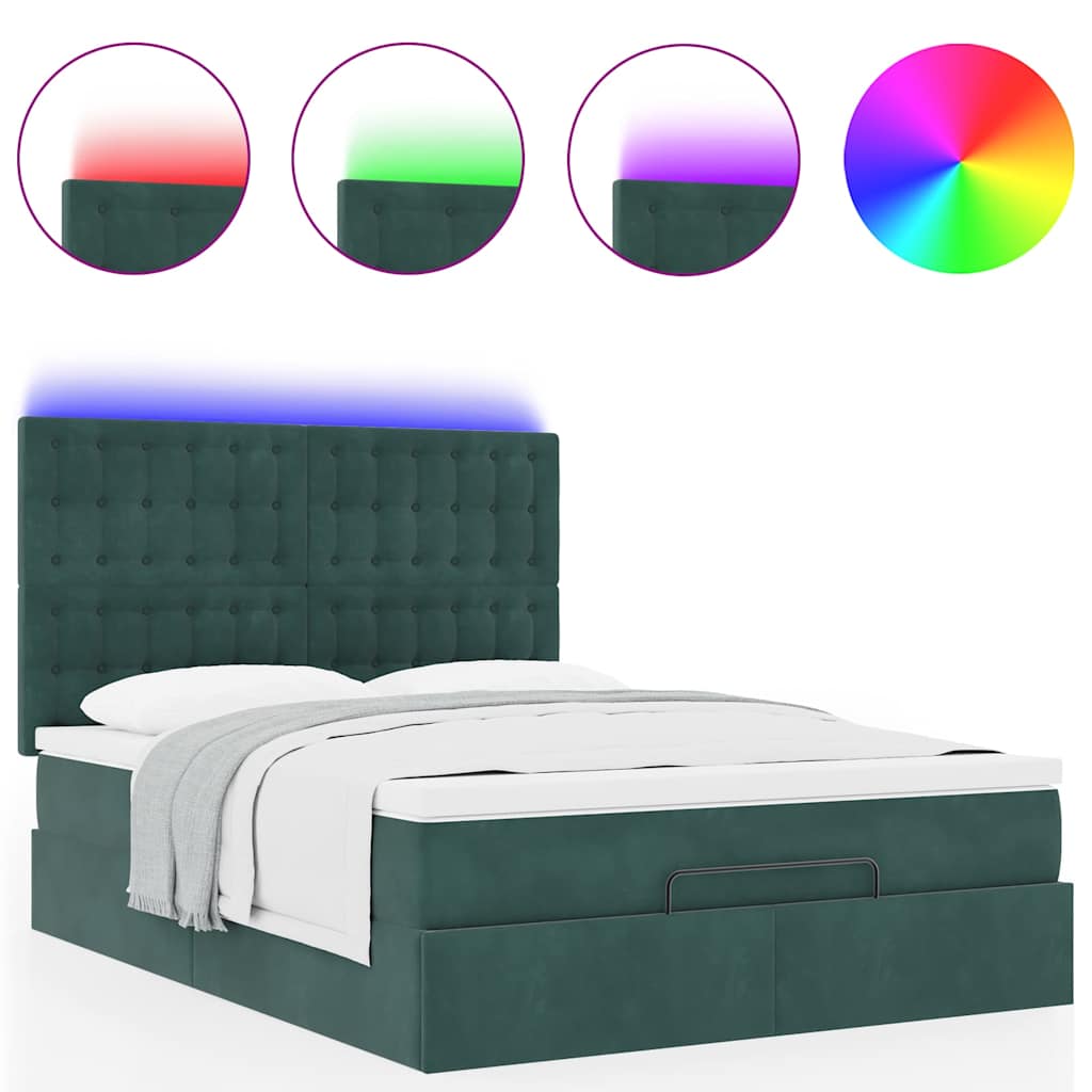 Ottoman bed met matrassen en LED's 140x190cm fluweel is nu te koop bij PeponiXL, paradijselijk wonen!