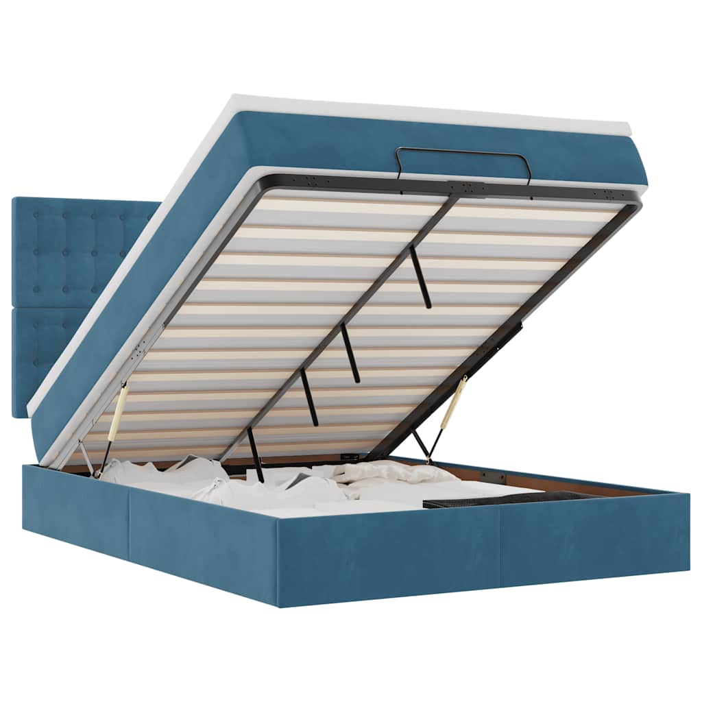 Ottoman bed met matrassen en LED's 140x190cm fluweel is nu te koop bij PeponiXL, paradijselijk wonen!