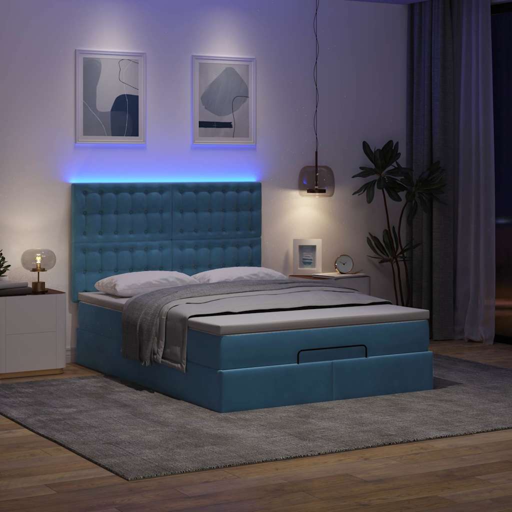 Ottoman bed met matrassen en LED's 140x190cm fluweel is nu te koop bij PeponiXL, paradijselijk wonen!
