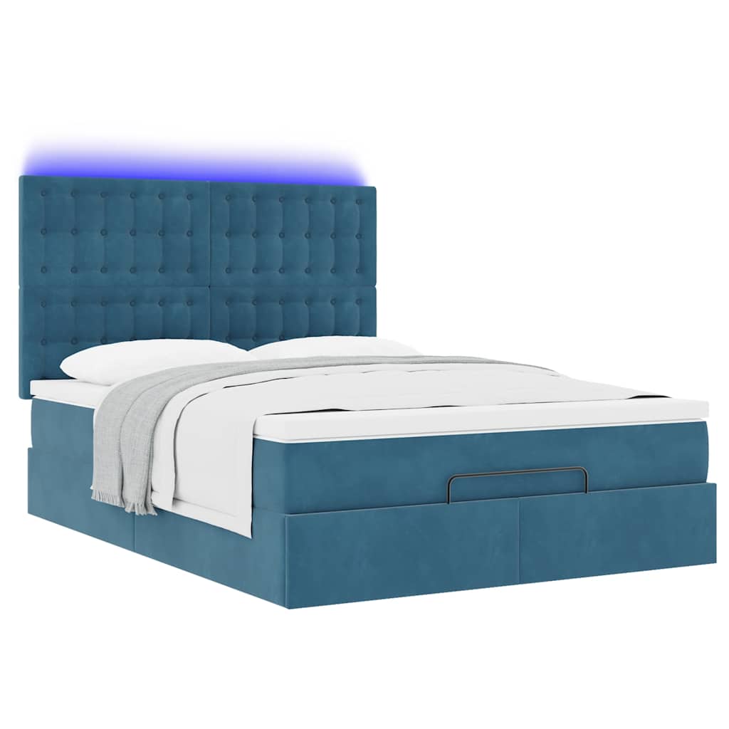 Ottoman bed met matrassen en LED's 140x190cm fluweel is nu te koop bij PeponiXL, paradijselijk wonen!