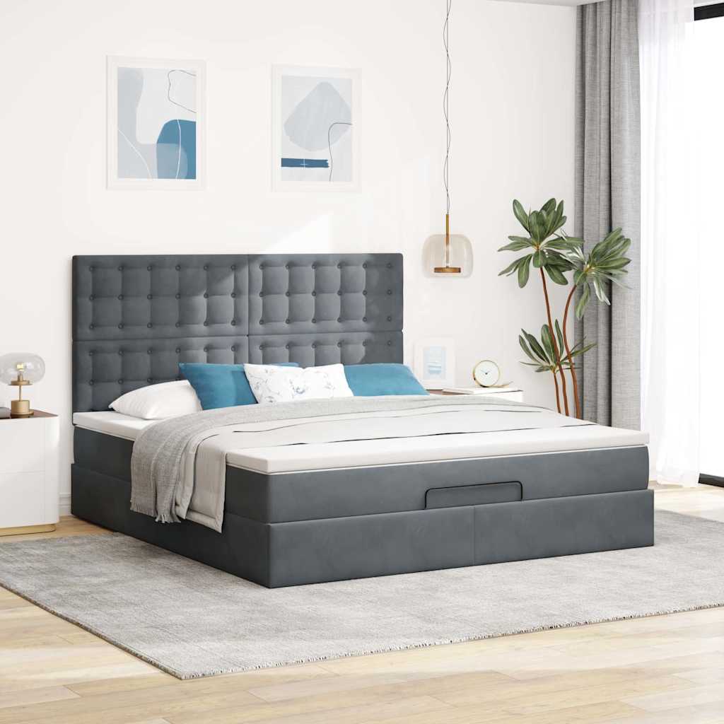 Ottoman bed met matrassen en LED's 180x200cm fluweel is nu te koop bij PeponiXL, paradijselijk wonen!