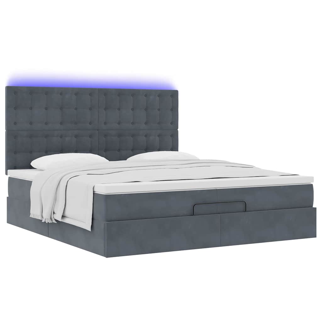 Ottoman bed met matrassen en LED's 200x200cm fluweel is nu te koop bij PeponiXL, paradijselijk wonen!