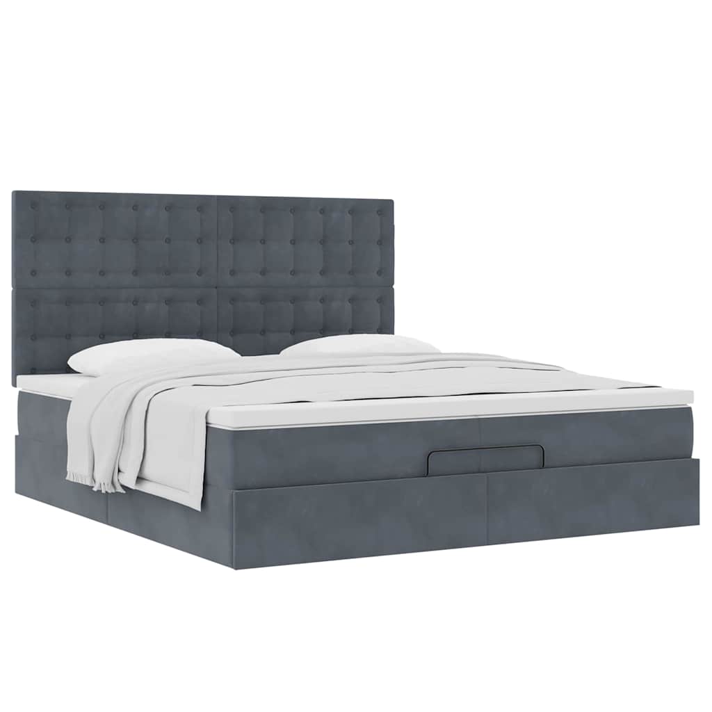 Ottoman bed met matrassen en LED's 200x200cm fluweel is nu te koop bij PeponiXL, paradijselijk wonen!