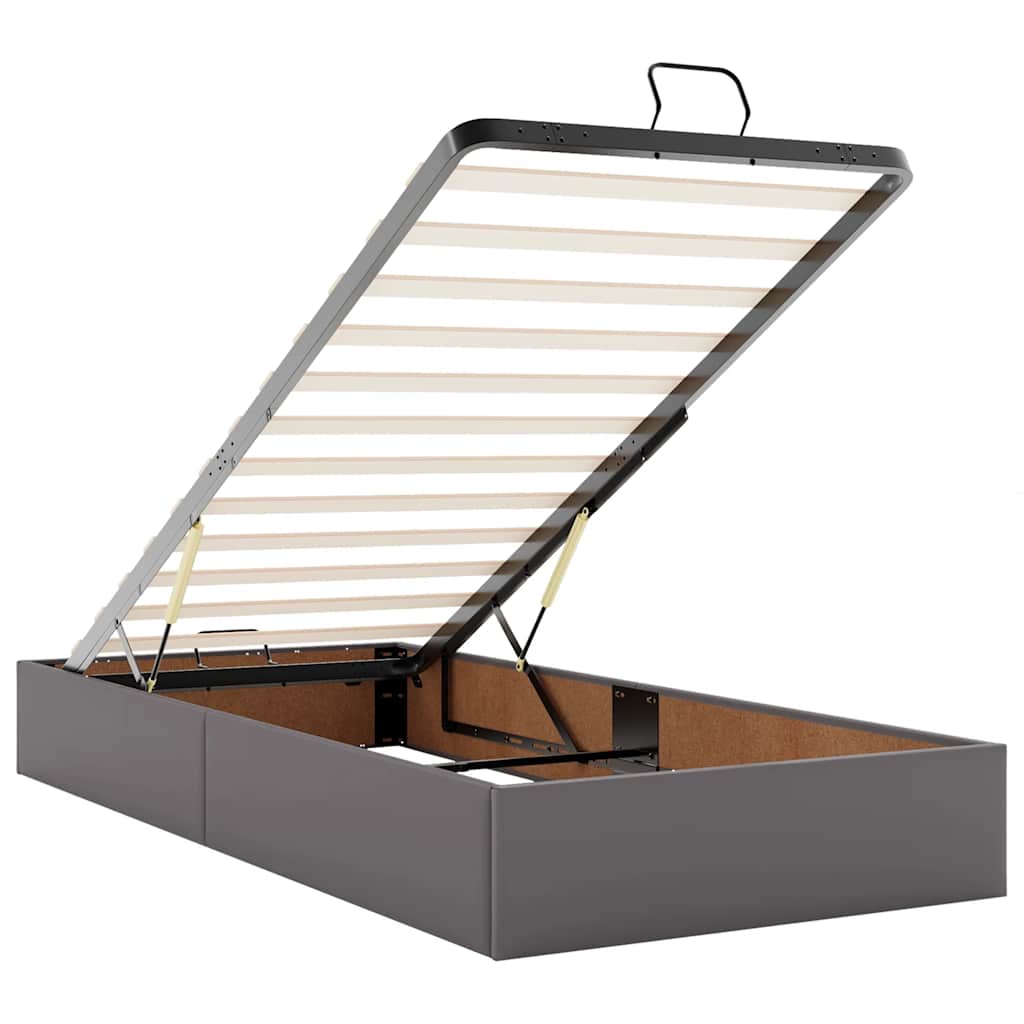 Bed poef met matrassen en LED's 180x200cm kunstleer grijs is nu te koop bij PeponiXL, paradijselijk wonen!