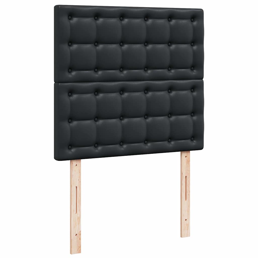 Ottoman bed met matrassen en LED's 200x200cm kunstleer zwart is nu te koop bij PeponiXL, paradijselijk wonen!
