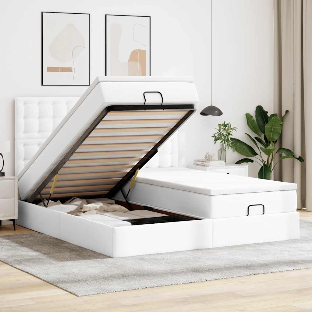 Ottoman bed met matrassen en LED's 200x200cm kunstleer is nu te koop bij PeponiXL, paradijselijk wonen!