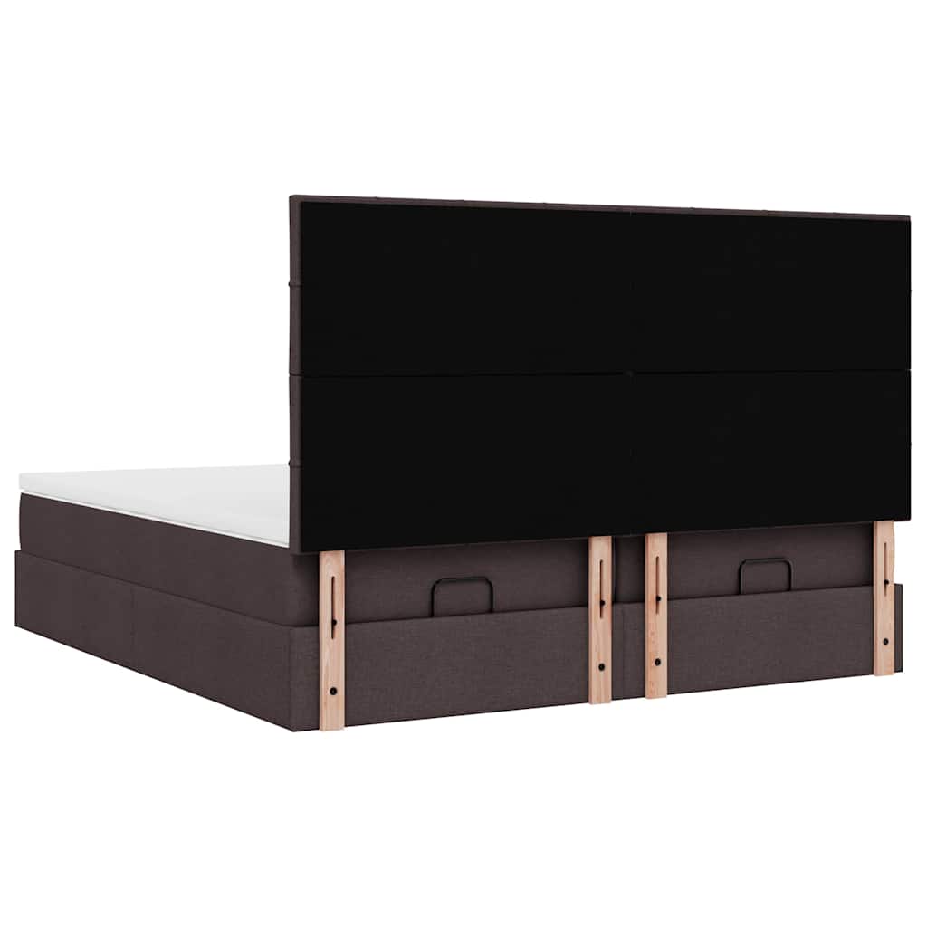 Ottoman bed met matrassen en LED's 180x200cm stof donkerbruin