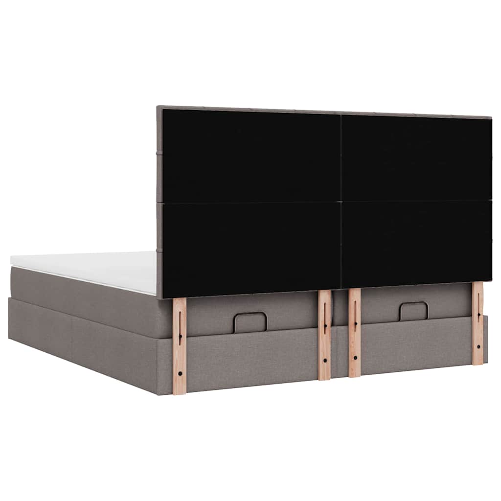 Ottoman bed met matrassen en LED's 180x200cm stof taupe