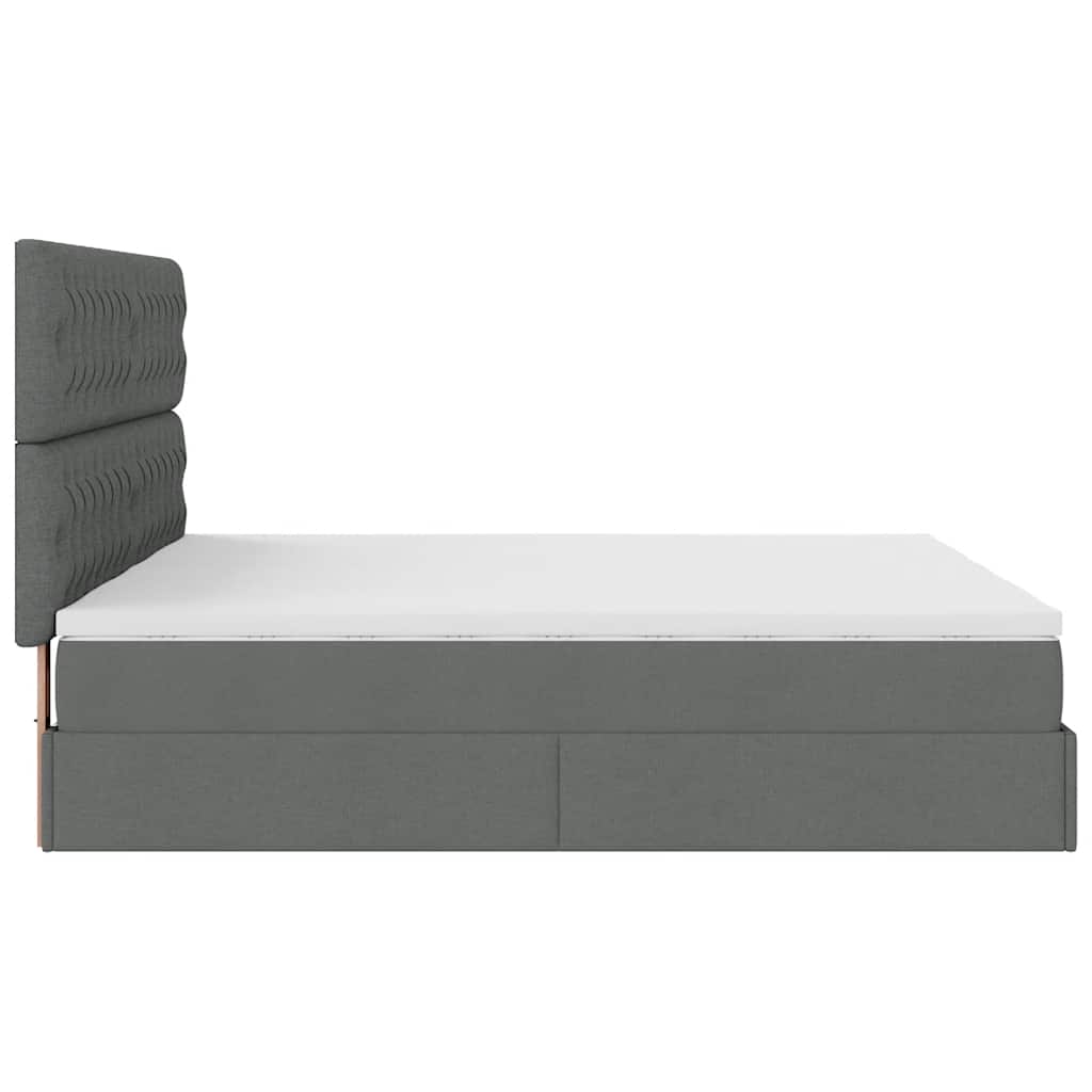 Ottoman bed met matrassen en LED's 180x200cm stof donkergrijs is nu te koop bij PeponiXL, paradijselijk wonen!
