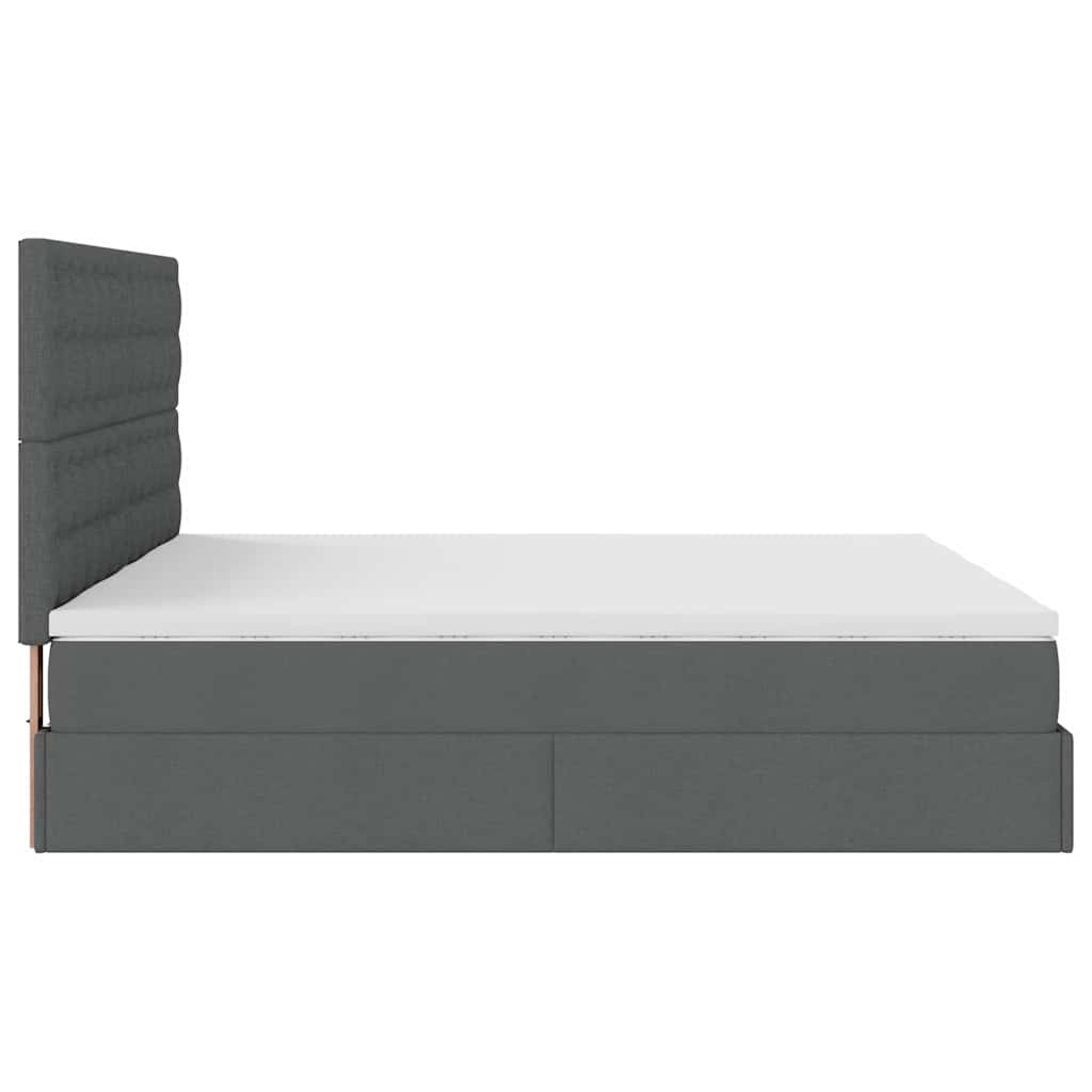 Ottoman bed met matrassen en LED's 160x200cm stof donkergrijs is nu te koop bij PeponiXL, paradijselijk wonen!