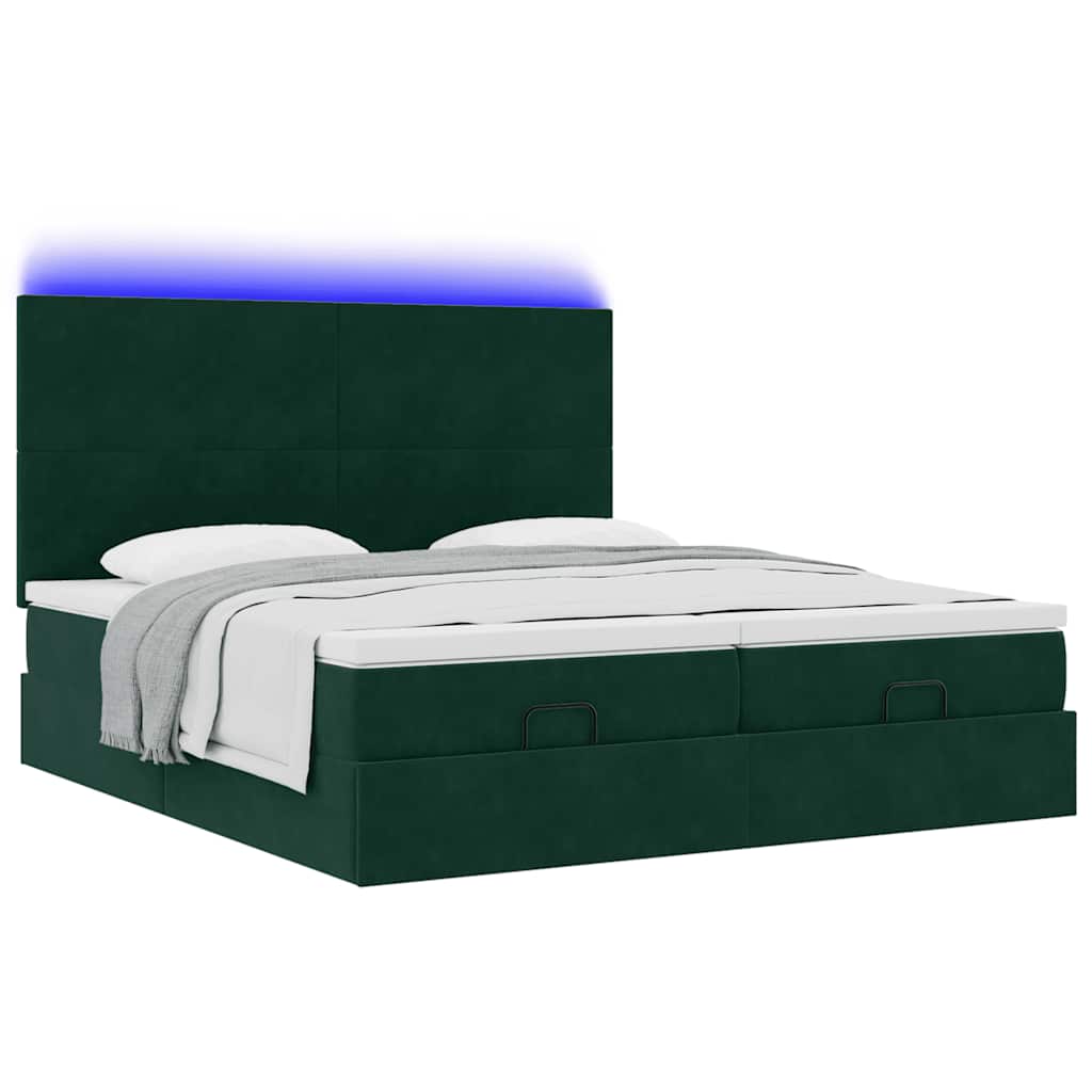 Ottoman bed met matrassen en LED's 160x200cm fluweel is nu te koop bij PeponiXL, paradijselijk wonen!