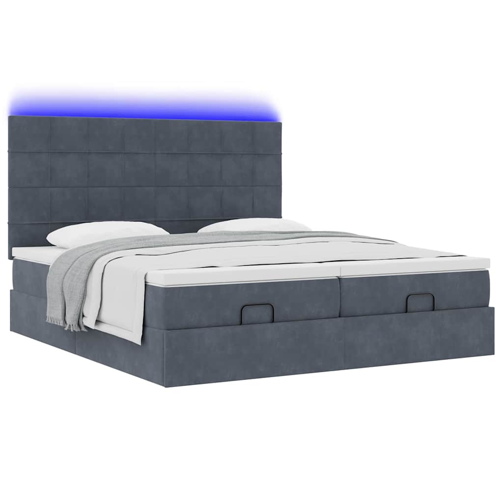 Ottoman bed met matrassen en LED's 160x200cm fluweel is nu te koop bij PeponiXL, paradijselijk wonen!