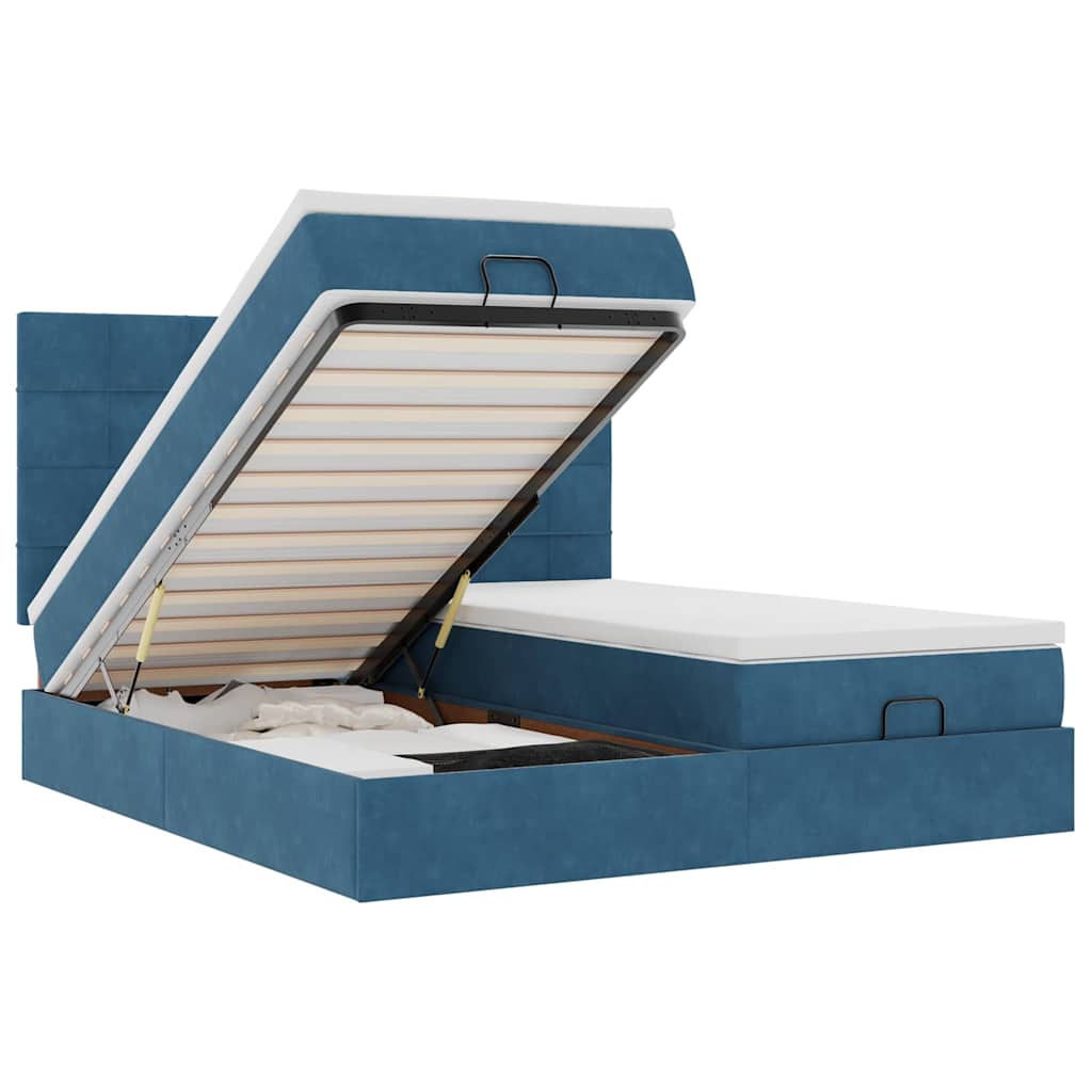 Ottoman bed met matrassen en LED's 160x200cm fluweel is nu te koop bij PeponiXL, paradijselijk wonen!