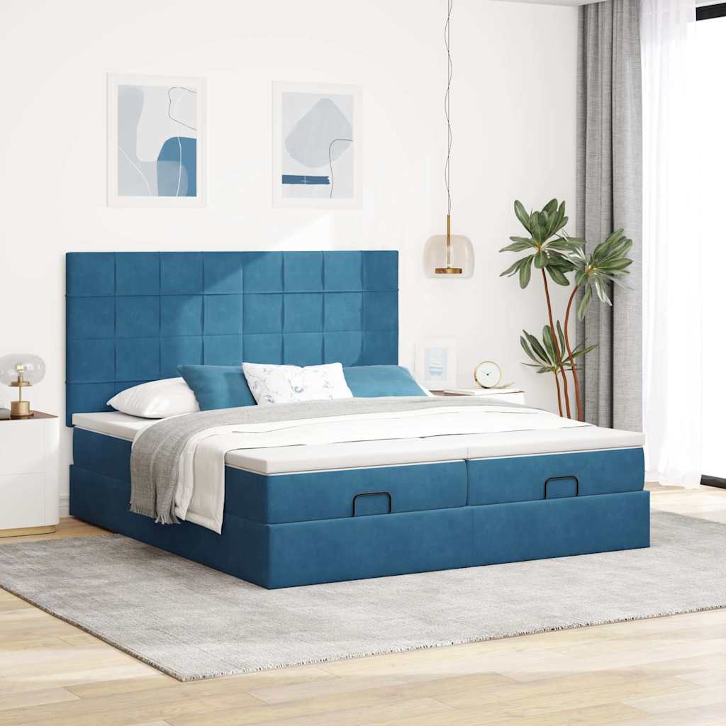 Ottoman bed met matrassen en LED's 160x200cm fluweel is nu te koop bij PeponiXL, paradijselijk wonen!
