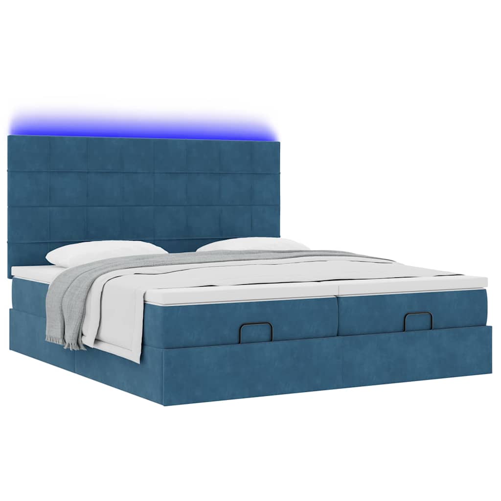 Ottoman bed met matrassen en LED's 160x200cm fluweel is nu te koop bij PeponiXL, paradijselijk wonen!