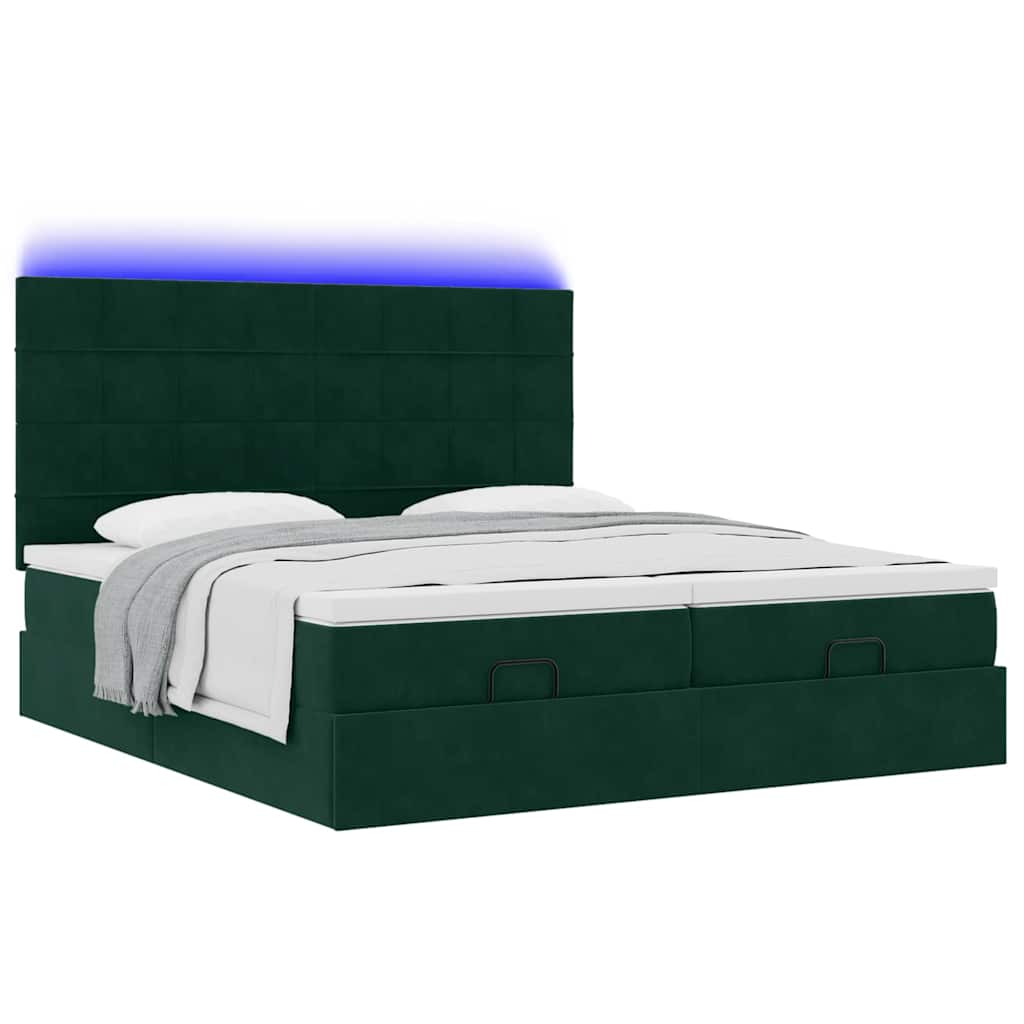 Ottoman bed met matrassen en LED's 200x200cm fluweel is nu te koop bij PeponiXL, paradijselijk wonen!