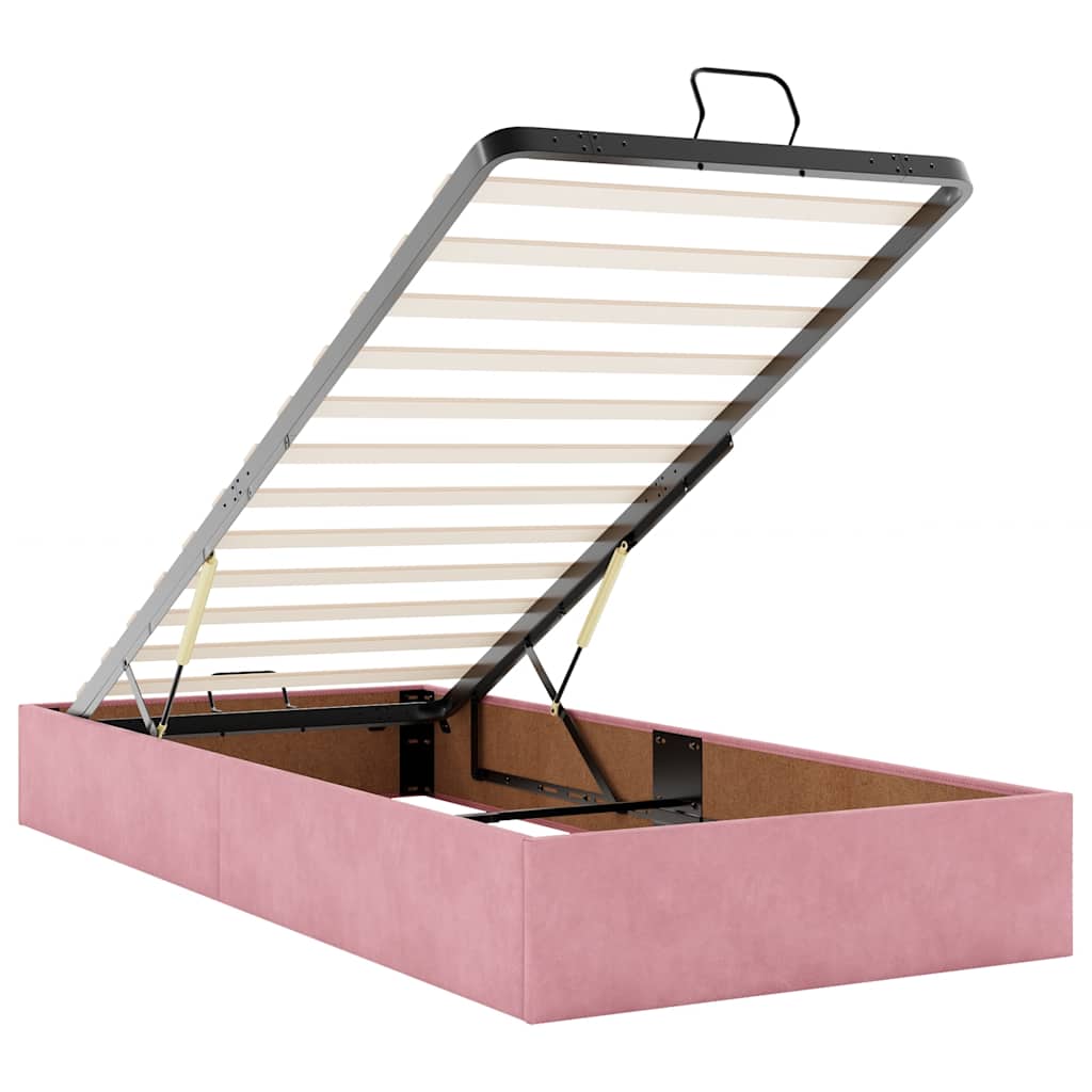 Ottoman bed met matrassen en LED's 180x200cm fluweel roze is nu te koop bij PeponiXL, paradijselijk wonen!