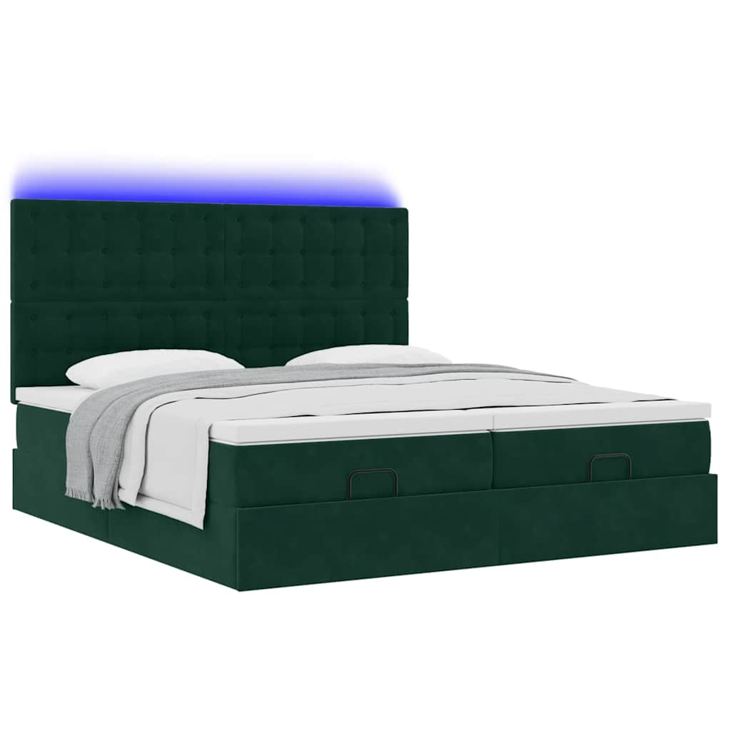 Ottoman bed met matrassen en LED's 160x200cm fluweel is nu te koop bij PeponiXL, paradijselijk wonen!