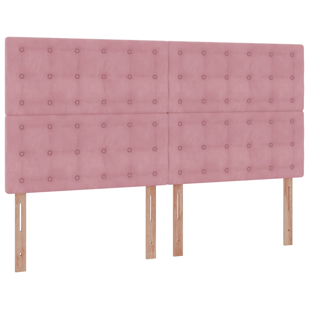 Ottoman bed met matrassen en LED's 160x200cm fluweel roze is nu te koop bij PeponiXL, paradijselijk wonen!