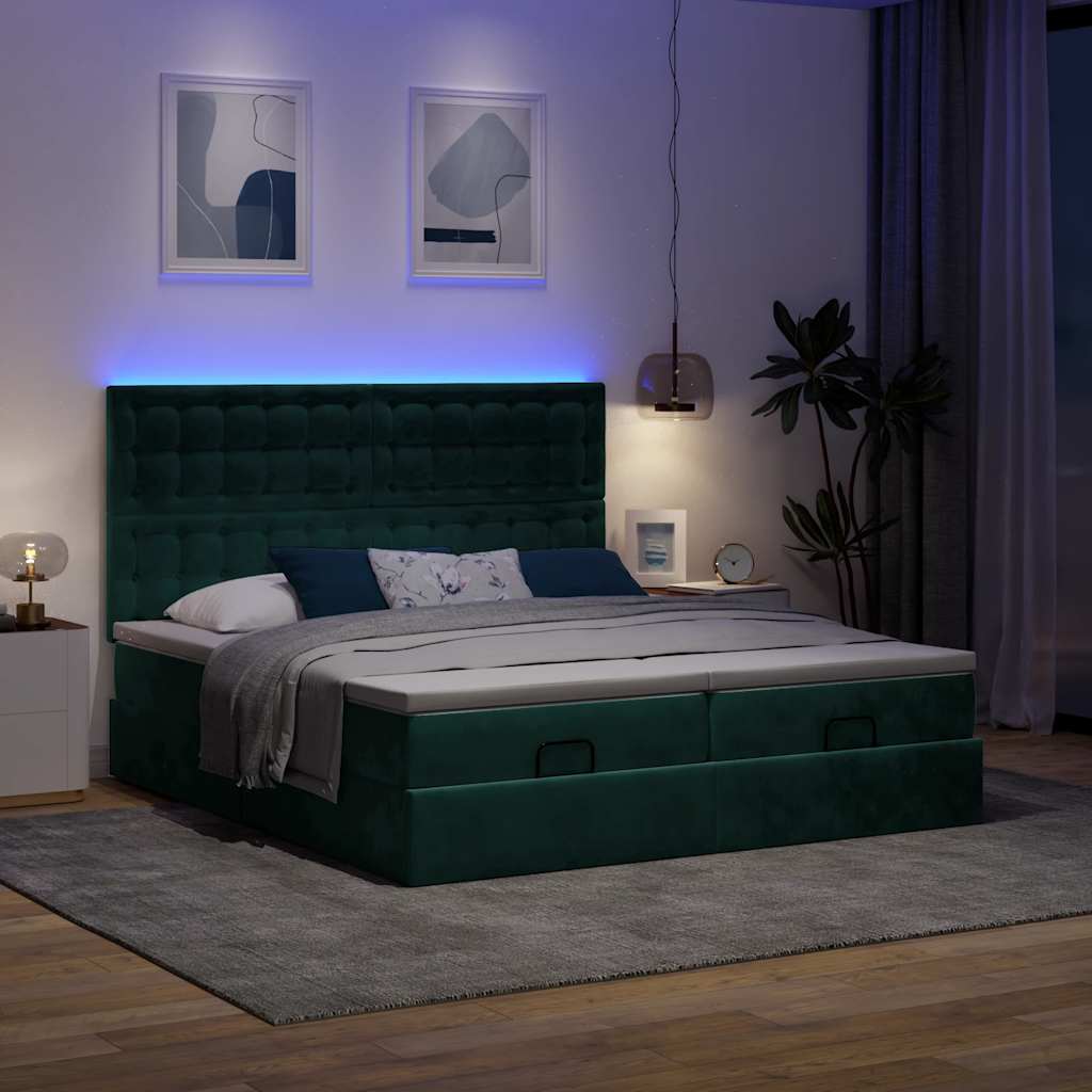 Ottoman bed met matrassen en LED's 180x200cm fluweel is nu te koop bij PeponiXL, paradijselijk wonen!