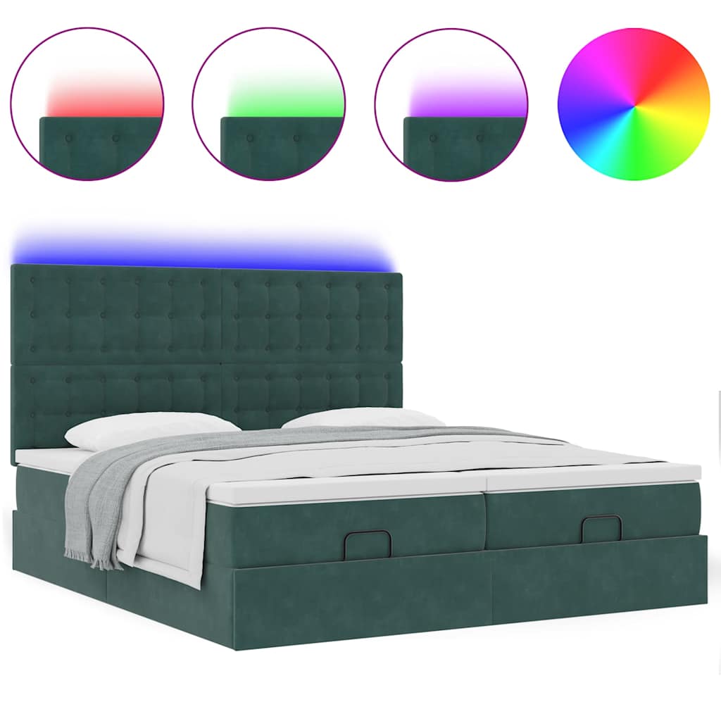 Ottoman bed met matrassen en LED's 180x200cm fluweel is nu te koop bij PeponiXL, paradijselijk wonen!