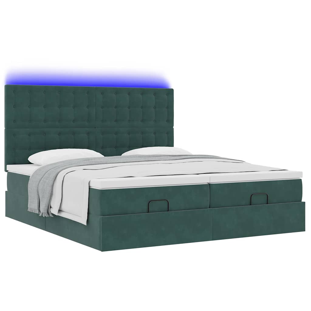 Ottoman bed met matrassen en LED's 180x200cm fluweel is nu te koop bij PeponiXL, paradijselijk wonen!