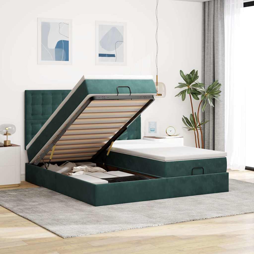 Ottoman bed met matrassen en LED's 180x200cm fluweel is nu te koop bij PeponiXL, paradijselijk wonen!