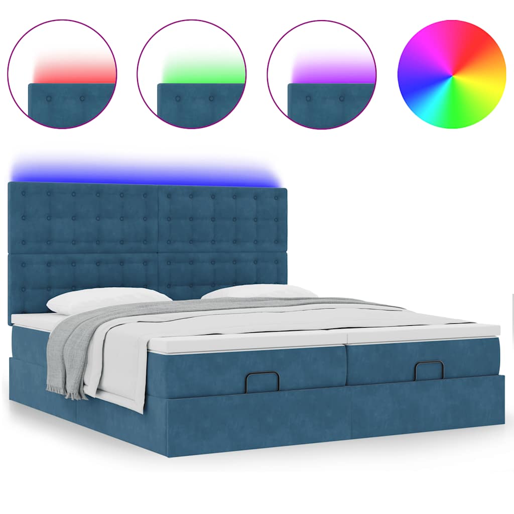 Ottoman bed met matrassen en LED's 180x200cm fluweel is nu te koop bij PeponiXL, paradijselijk wonen!