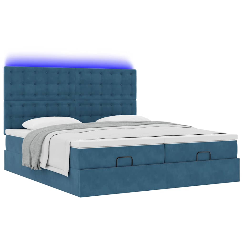 Ottoman bed met matrassen en LED's 180x200cm fluweel is nu te koop bij PeponiXL, paradijselijk wonen!