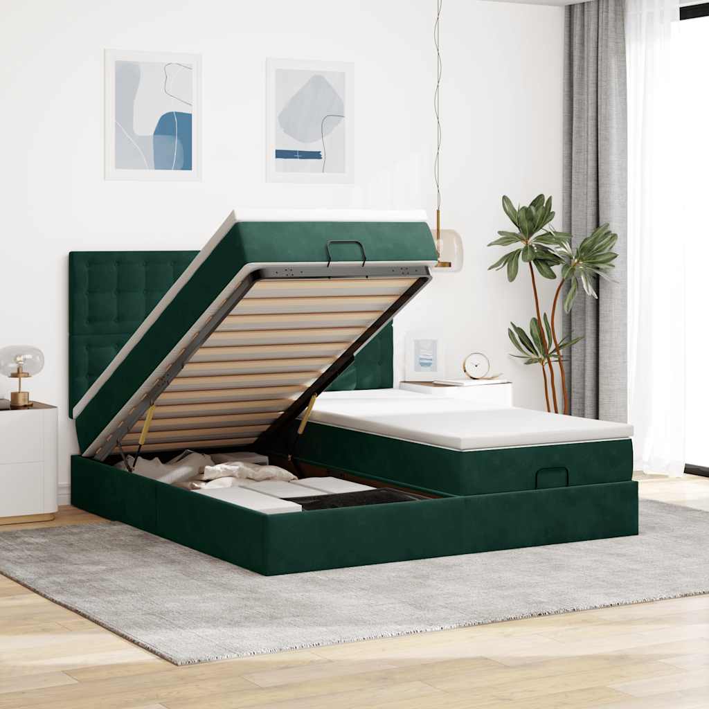 Ottoman bed met matrassen en LED's 200x200cm fluweel is nu te koop bij PeponiXL, paradijselijk wonen!