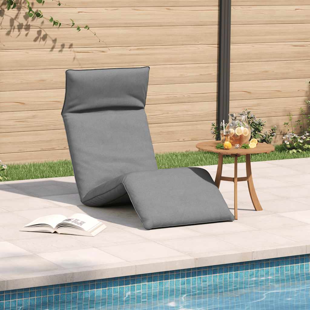 Ligstoel inklapbaar 175x54x8,5 cm Oxford stof grijs is nu te koop bij PeponiXL, paradijselijk wonen!