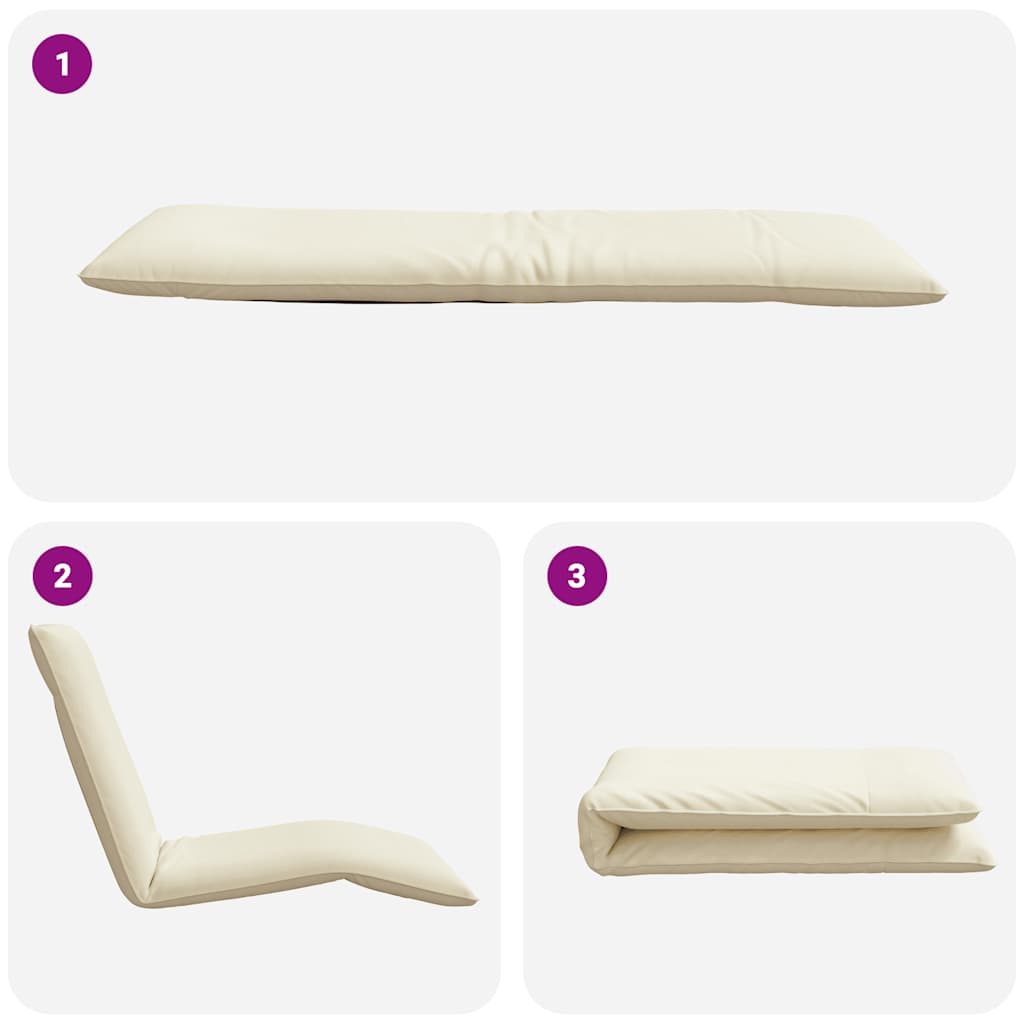 Ligstoel inklapbaar 175x54x8,5 cm Oxford stof crème is nu te koop bij PeponiXL, paradijselijk wonen!