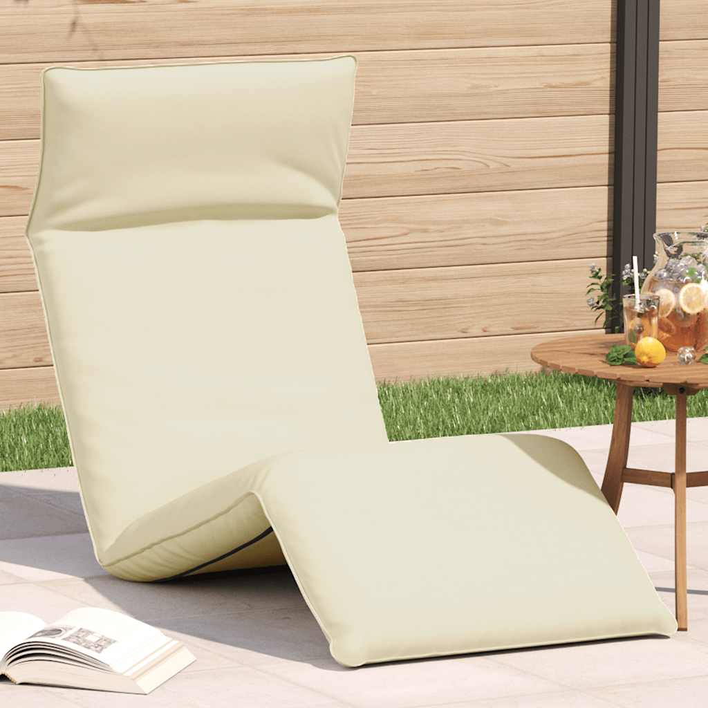 Ligstoel inklapbaar 175x54x8,5 cm Oxford stof crème is nu te koop bij PeponiXL, paradijselijk wonen!