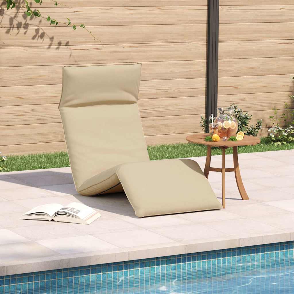 Ligstoel inklapbaar 175x54x8,5 cm Oxford stof beige is nu te koop bij PeponiXL, paradijselijk wonen!