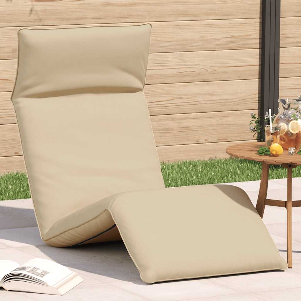 Ligstoel inklapbaar 175x54x8,5 cm Oxford stof beige is nu te koop bij PeponiXL, paradijselijk wonen!